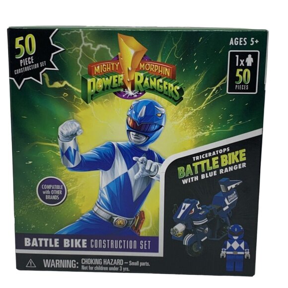 Power Rangers Blue Ranger Triceratops Rex Battle Bike 50 Pc Construction Set - Picture 1 of 4
